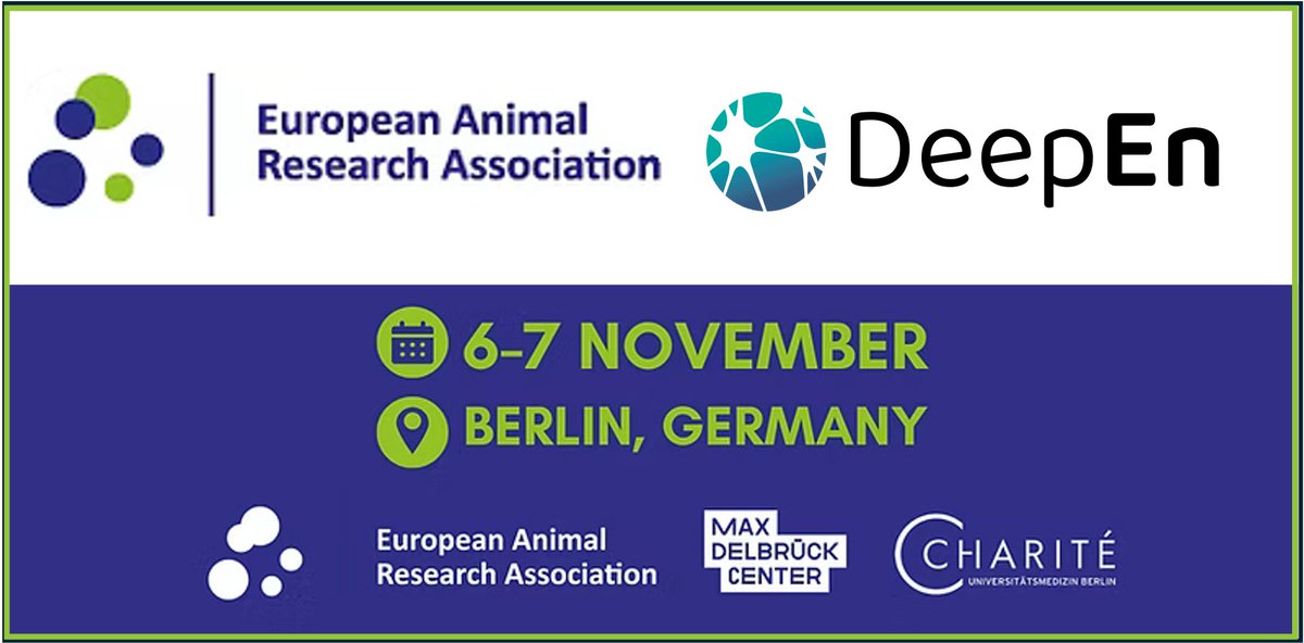 DeepEn_imaging's tweet image. We are proud to support @The_EARA  Conference 2025 on Animal Research Communication, that will take place in Berlin 6th-7th November.

Clear and transparent communication about animal experimentation is important for us and we want to be involved in the discussions.