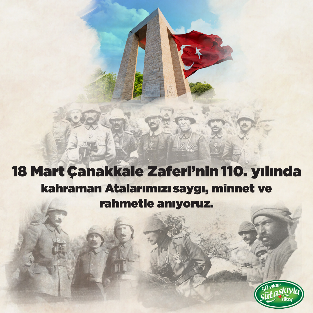 Büyük fedakârlıklar ve benzersiz kahramanlıklarla bize 18 Mart Çanakkale Zaferi’ni armağan eden Ulu Önder Gazi Mustafa Kemal Atatürk’ü, aziz şehitlerimizi ve gazilerimizi saygı, minnet ve rahmetle anıyoruz.
18 Mart Çanakkale Zaferi’nin 110. yılı kutlu olsun!