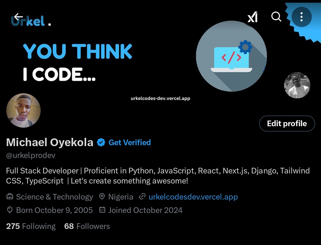 urkelprodev's tweet image. Just hit 100 followers ! 🚀
Let's keep growing together, Drop a comment so we can connect
#LetsConnect #BuildInPublic #DeveloperJourney #TechTwitter
#connect