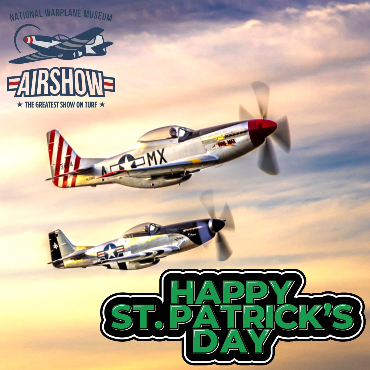 WarplaneMuseum's tweet photo. "Happy St. Patrick’s Day! $10 off Tailgate Parking spots this week!" Promo for Tailgate Sale  Promo code: LUCKY10 Tickets are on sale NOW! Don’t wait—secure your spot today at https://t.co/OArnIO1pNP  and be part of this once-in-a-lifetime aviation experience. https://t.co/WzrJ26pN1E