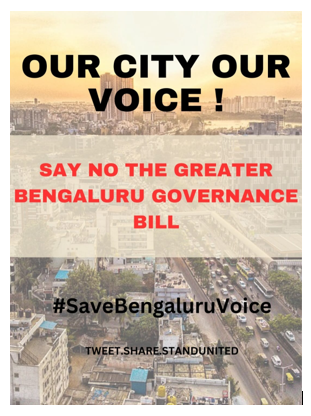 Bengaluru citizens have a say <a href="/INCKarnataka/">Karnataka Congress</a> <a href="/CMofKarnataka/">CM of Karnataka</a> let’s not push through the #GBGB. Implement the 74th Amendment’s mandate to enable Municipalities to function as EFFECTIVE INSTITUTIONS OF SELF GOVERNMENT. #NoToGBGB #GBABeda <a href="/Tejasvi_Surya/">Tejasvi Surya</a> <a href="/DKShivakumar/">DK Shivakumar</a> <a href="/ArshadRizwan/">Rizwan Arshad</a>