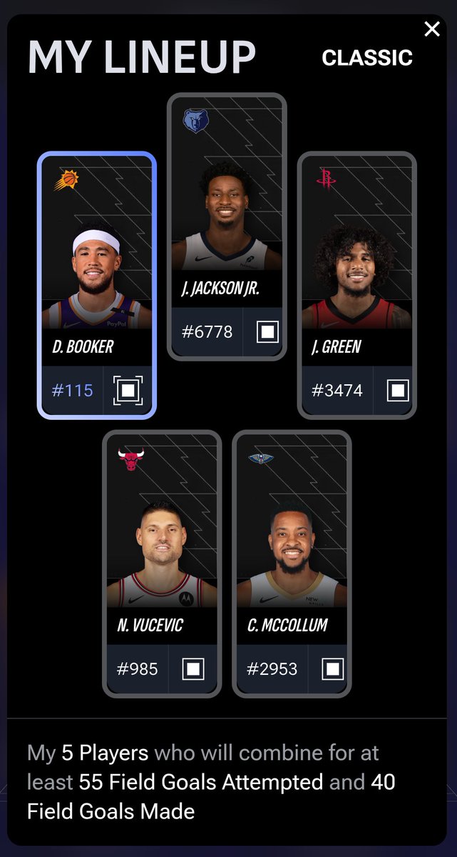 NeoHeisenberg's tweet image. Be honest, I need to know if I can secure my 11th win tonight with this lineup.
@NBATopShot #fastbreakers

otherwise, I need to borrow a RARE Jokic. 😆