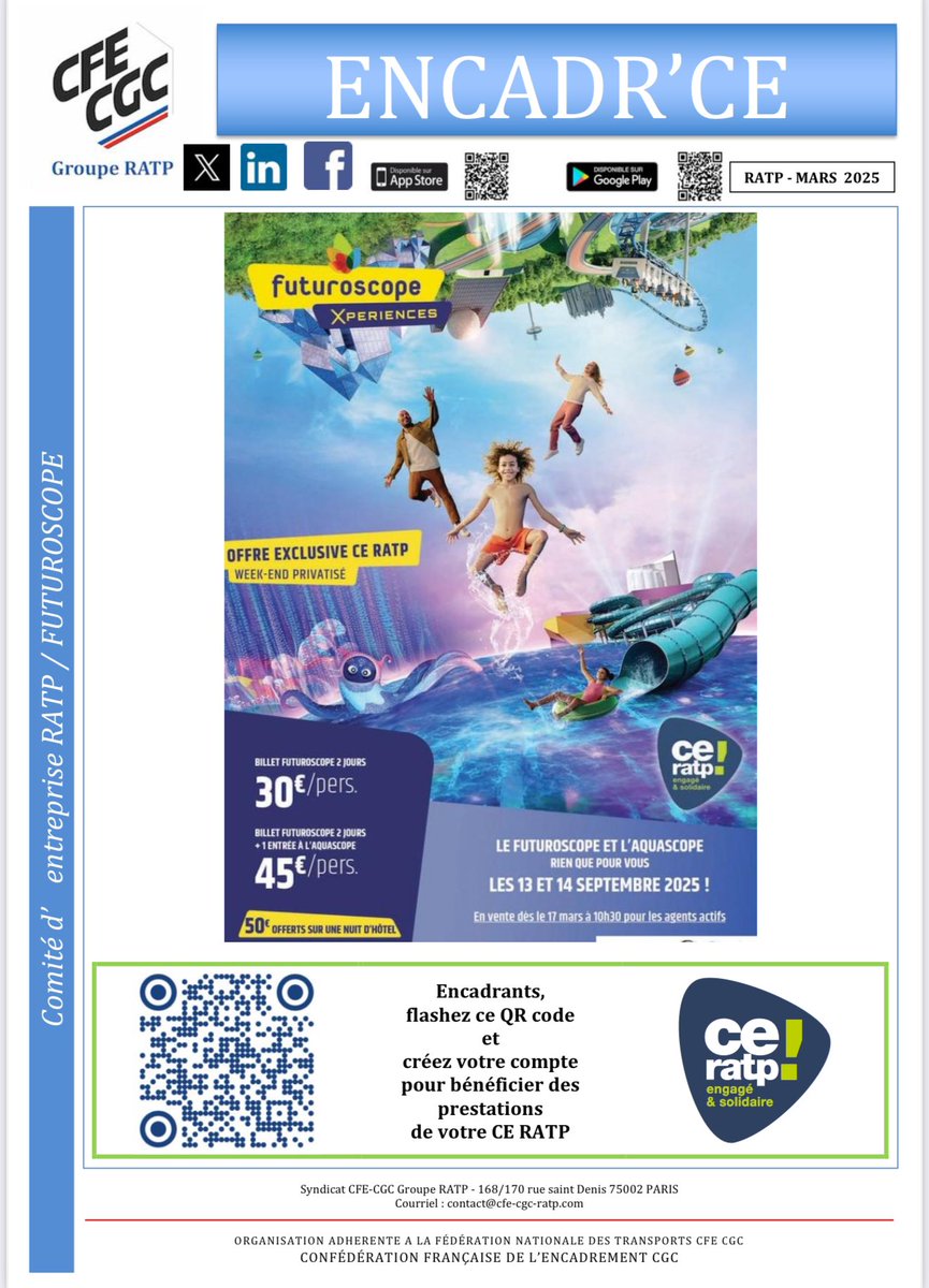 Week-end privatisé au <a href="/futuroscope/">Futuroscope</a> par le <a href="/CE_RATP/">CE RATP</a> . C’est par ici 👇