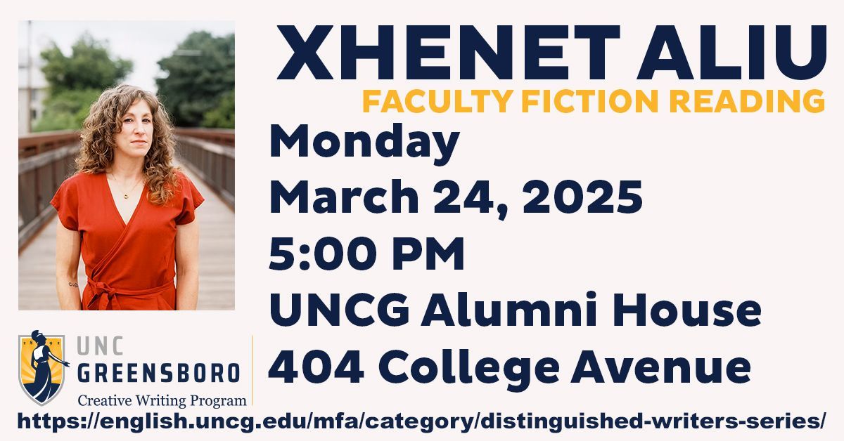 UNCG Creative Writing (@mfagreensboro) on Twitter photo Join us one week from today, on Monday, March 24th, at 5PM, at the UNCG Alumni House for a reading by UNCG Creative Writing Faculty member Xhenet Aliu buff.ly/QRPUASz #UNCGEnglish #UNCG #UNCGWay #FindYourWayHere <a href="/mfagreensboro/">UNCG Creative Writing</a> <a href="/UNCG_ENG/">UNCG English Department</a> <a href="/UNCG_CAS/">UNCG College of Arts & Sciences</a> <a href="/UNCG/">UNCG</a> Join us one week from today, on Monday, March 24th, at 5PM, at the UNCG Alumni House for a reading by UNCG Creative Writing Faculty member Xhenet Aliu buff.ly/QRPUASz #UNCGEnglish #UNCG #UNCGWay #FindYourWayHere <a href="/mfagreensboro/">UNCG Creative Writing</a> <a href="/UNCG_ENG/">UNCG English Department</a> <a href="/UNCG_CAS/">UNCG College of Arts & Sciences</a> <a href="/UNCG/">UNCG</a>