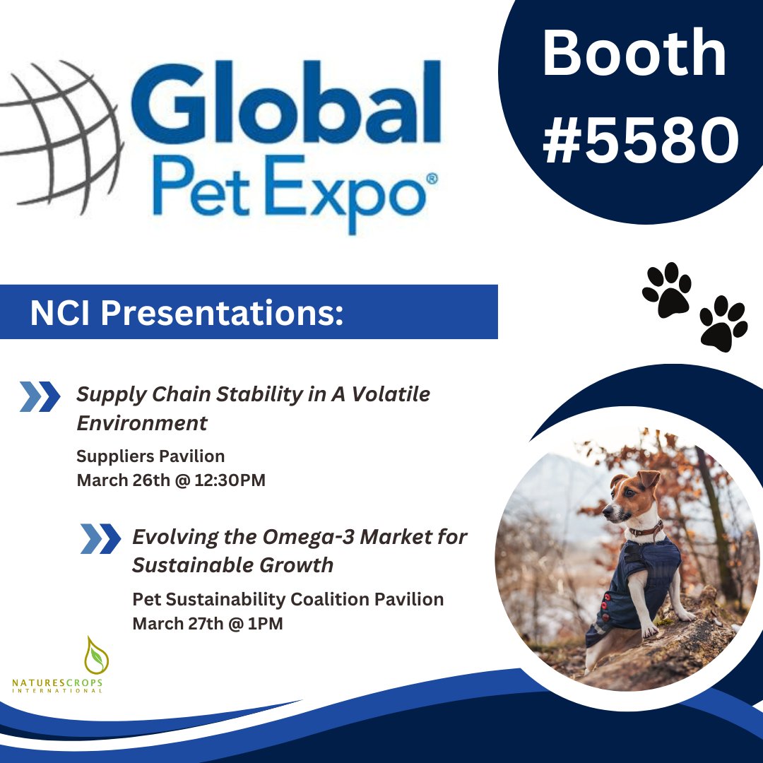 Join Us at Global Pet Expo – Booth #5580!

We’re excited to partner with Better Origins™ at Global Pet Expo to showcase our Ahiflower® + DHA blends—the next evolution in sustainable omega-3 nutrition for pets!

#GPE2025 #GlobalPetExpo #Ahiflower #omegas #pethealth