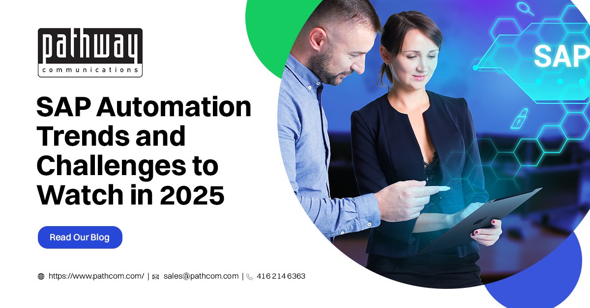 Pathcom's tweet image. SAP automation in 2025 is set to revolutionize business operations with trends like AI-driven analytics, hyperautomation, and more. Partner with Pathway Communications. #SAPAutomation #DigitalTransformation #Hyperautomation #CloudComputing #EnterpriseTech #AutomationTrends