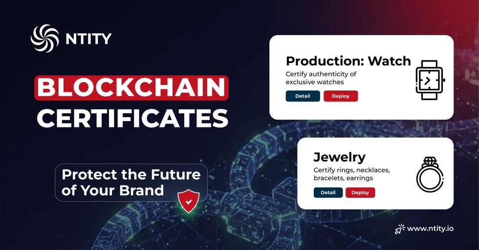 ntity_io2's tweet photo. Power your credentials with blockchain! Ntity makes digital certificates secure, tamper-proof, and easy to use—no tech skills needed. Boost brand trust and simplify verification. Start today! #blockchain #digitalcredentials #Web3Community https://t.co/z1RZVLBWwo