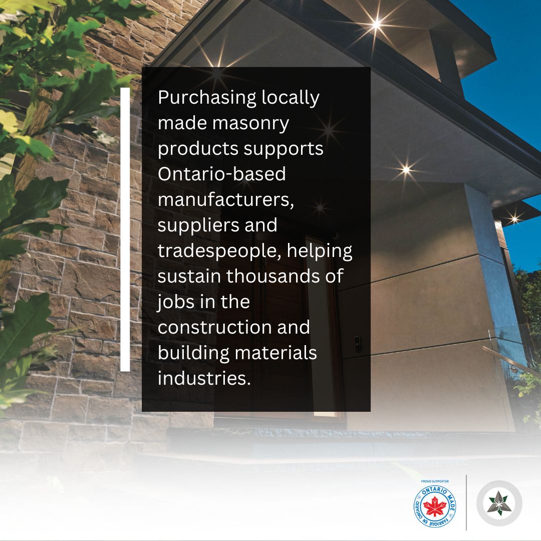 Purchasing locally made masonry products supports Ontario-based manufacturers, suppliers and tradespeople, helping sustain thousands of jobs in the construction and building materials industries.
.
.
.
.
.
#Brick #Block #Stone  #onpoli #ontario #masonryconstruction
