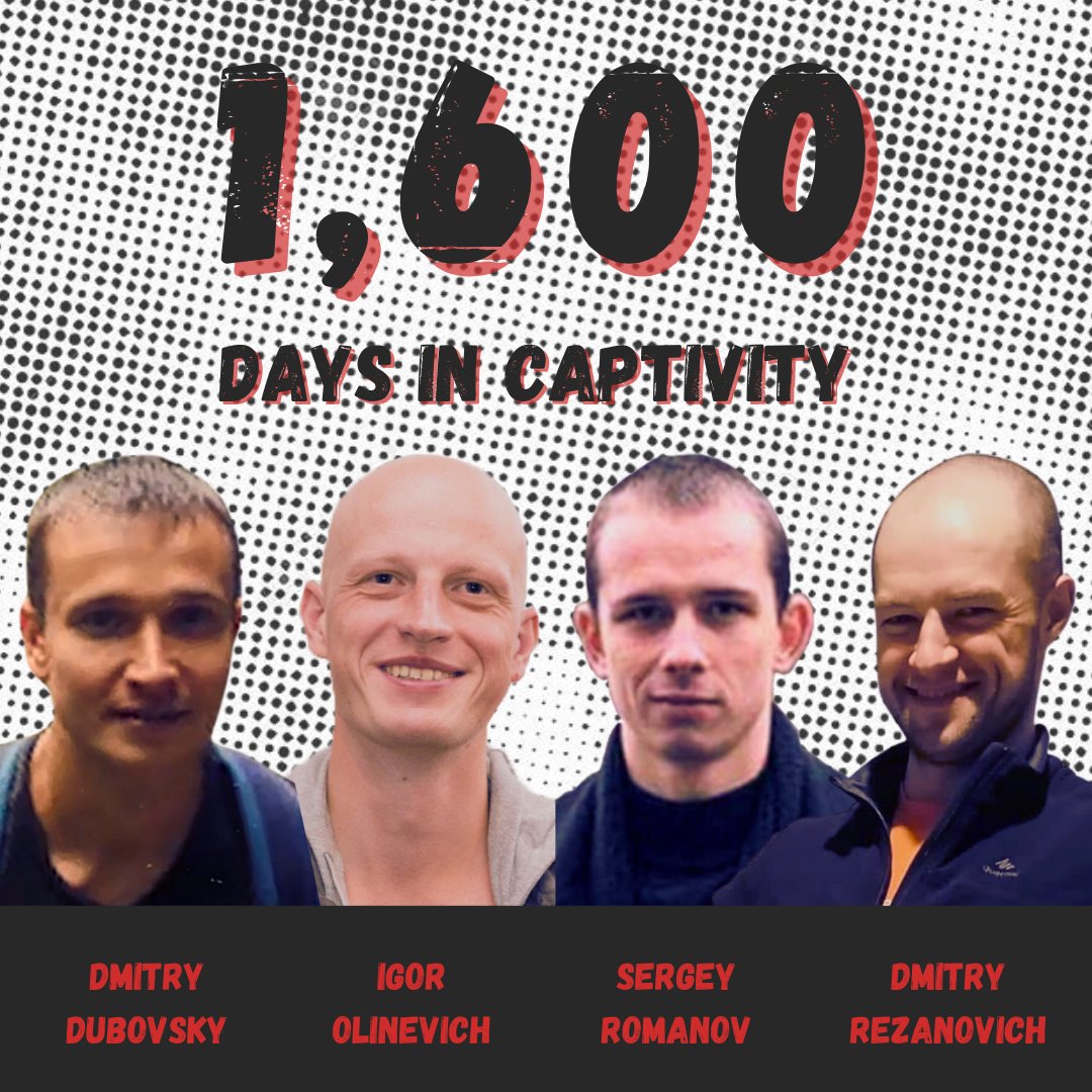 abcbelarus's tweet photo. ❗️ Anarcho-partisans in captivity for 1600 days  

Anarchists Dmitry Dubovsky, Igor Olinevich, Sergey Romanov and Dmitry Rezanovich were detained on the night of October 28-29, 2020. https://t.co/xpYyGUs08K