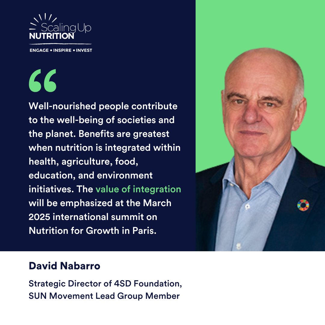 Dr David Nabarro (@davidnabarro) on Twitter photo The Global Compact for Nutrition Integration calls on countries & organizations to embed #nutrition across all sectors - health, agriculture, education & more🔗
At a time of global challenge, integration is key.
Sign up here✍️ scalingupnutrition.org/nutrition-inte…
<a href="/SUN_Movement/">Scaling Up Nutrition (SUN) Movement</a> #N4GParis The Global Compact for Nutrition Integration calls on countries & organizations to embed #nutrition across all sectors - health, agriculture, education & more🔗
At a time of global challenge, integration is key.
Sign up here✍️ scalingupnutrition.org/nutrition-inte…
<a href="/SUN_Movement/">Scaling Up Nutrition (SUN) Movement</a> #N4GParis