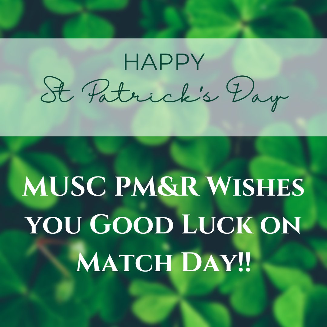 musc_pmr's tweet photo. 🎉Match Week is Here!🎉

Wishing all our future physiatrists the best of luck with the Match! We are anxiously awaiting matching our residents during SOAP. 🎓

Share your excitement, tag us in your photos @musc_pmr 

#matchweek2025 #pmrmatch #futurephysiatrist #muscpmr #nrmp https://t.co/hVqeffdj3N