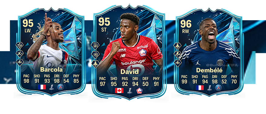 BubblesFIFA's tweet photo. The Ligue 1 Season is coming to a close and TOTS is just around the corner! ✨☄️

Who would you like to see in the front 3? 🤔🪄

Bundesliga Next 👀🇩🇪

#FC25 #Ligue1 #Ligue1McDonalds #fifa #Esports #EAFC25 #ParisSaintGermain #PSG #Lille https://t.co/Ec2Gxy6A2H