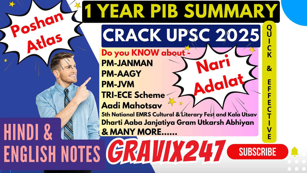 GRAVIX247's tweet photo. PIB Compilation for UPSC 2025 | PIB Summary for UPSC CSE 2025 | GRAVIX247 @upscnetwork4 #PIBforUPSC #PIBAnalysis #UPSCPIB #PIBCurrentAffairs #UPSC2025 #PIBNews #UPSCPrelims https://t.co/ut7ZKqfoLy