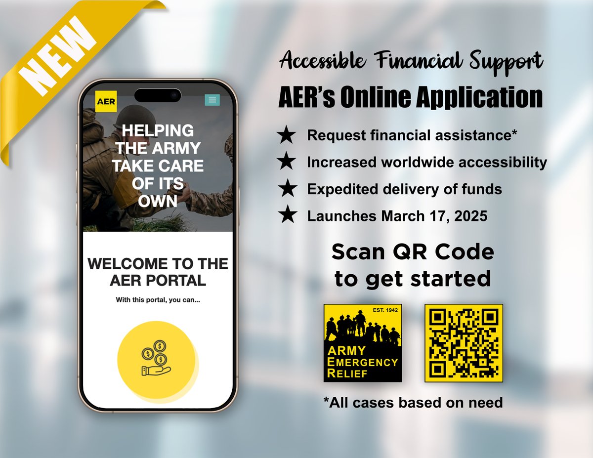 aerhq's tweet image. Soldiers, retired Soldiers and Army Families can now apply for #AER assistance through our Online Assistance Portal and, if approved, can receive funds via direct deposit, Zelle or Paypal. (1/3)