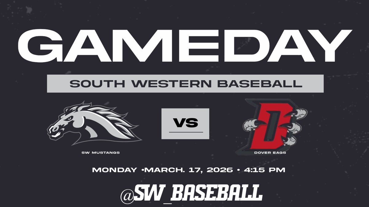 SW_Baseball's tweet image. SW Baseball Opens up its 2025 season on the road 
📅 TODAY
⏰ 4:15PM 
📍 Dover High School