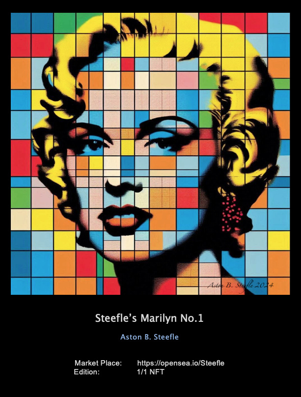 steefle's tweet photo. Discover my exclusive 1/1 NFT 'Steefle's Marilyn No.1' on #OpenSea. #NFT #DigitalArt #Abstract #GenerativeAI #ArtLovers #NFTcollectors #Expressive #Portrait #Female #HighEndArt #LuxuryArt #ExclusiveArt #BestClubNFT #ArtCollector #WomanInArt #PopArt
Link: https://t.co/yigmB2CzJz https://t.co/iiutgXegLK