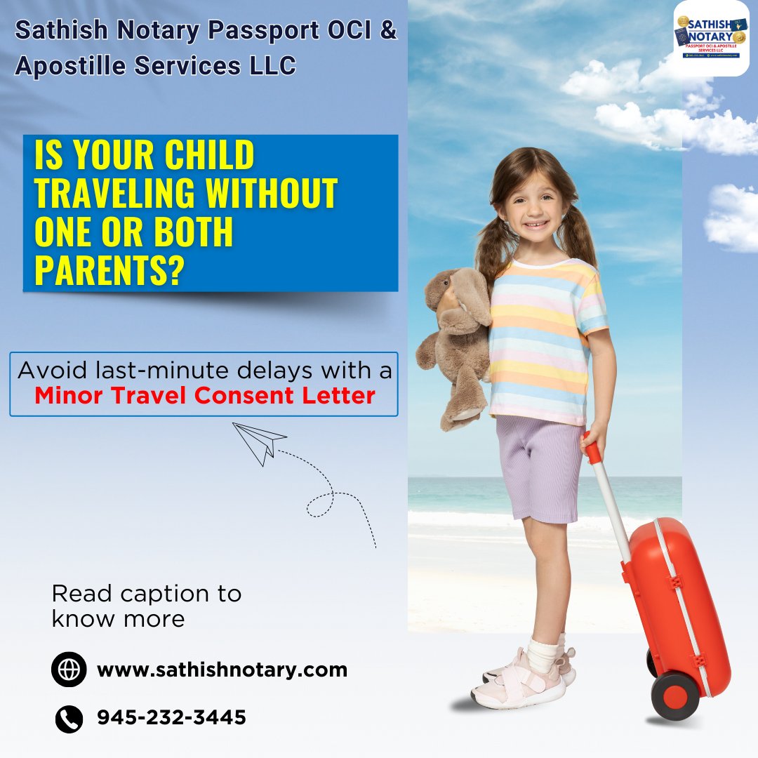 SathishNotary's tweet image. Minor Travel Consent Letter – a crucial document required for smooth travel!
 We are here to help you.
 Call/WhatsApp: 945-232-3445
🌐 Visit Us: sathishnotary.com

#MinorTravelConsent #SafeTravelForKids #NotarizedDocuments #HassleFreeTravel #SathishNotaryServices
