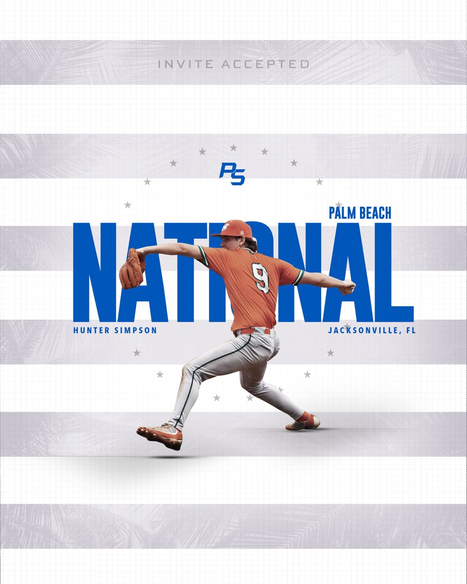 Hunter Simpson ('27,FL) · Committed to Palm Beach National Showcase, on June 5th. Tall athletic frame who has the potential to be an impact two-way, controls and finds the barrel well, shows pull side pop, Upper 80s FB that plays up in the zone and shows a + SL

Invite Only for