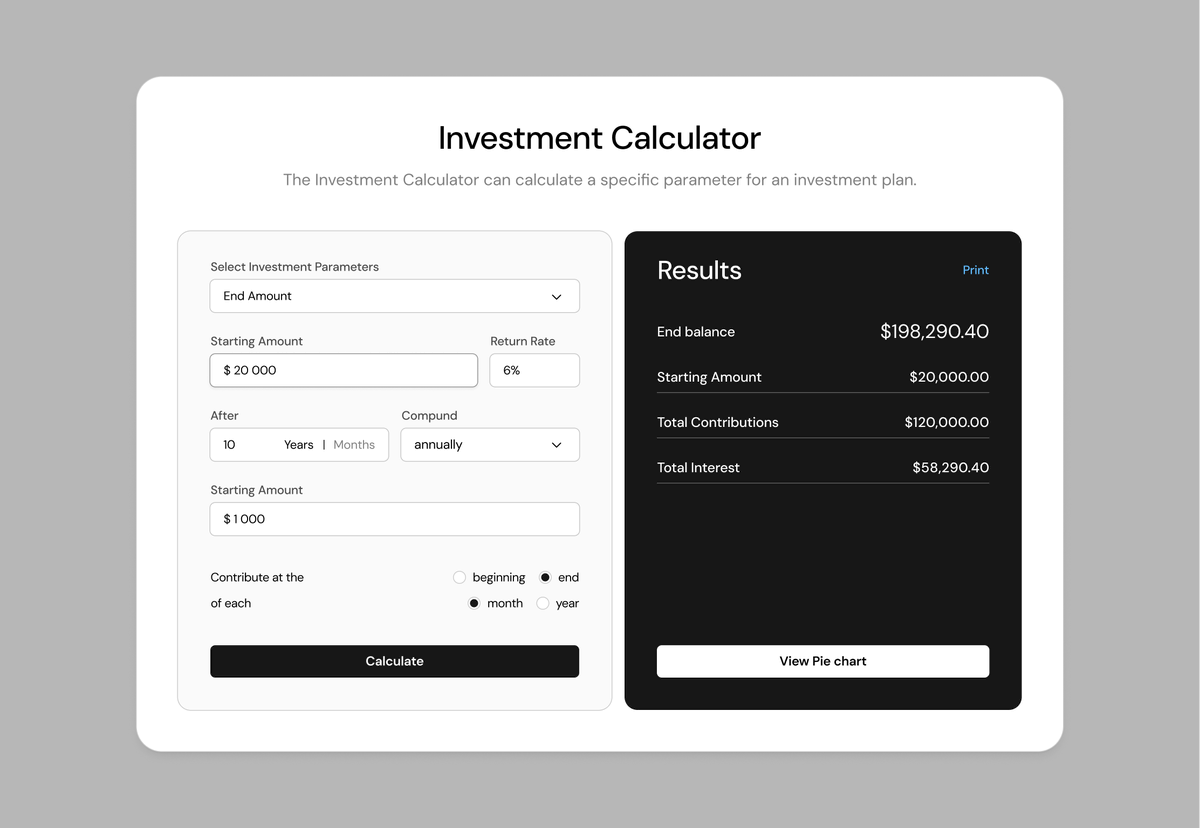 Imdesignsystem's tweet image. Investment calculator made in @figma 

#DailyUI #UIDesign #Figma
