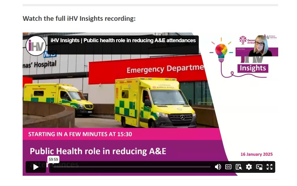 IHPE (Dr Michael Craig Watson - Trustee) (@institutehpe) on Twitter photo The Public health role in reducing A&E attendances
>>Excellent webinar recording is now open access
>>1 hour
ihv.org.uk/news-and-views…
<a href="/Alison_Morton2/">Alison Morton đź’™</a>
<a href="/stevekeldcole/">Steve K Cole</a>
<a href="/ProfSarahCowley/">Sarah Cowley</a>
<a href="/profchrisham/">Sir Chris Ham</a>
<a href="/iHealthVisiting/">iHV</a>
<a href="/RoSPA/">RoSPA</a>
<a href="/CAPTcharity/">Child Accident Prevention Trust - CAPT Charity</a>
<a href="/KidRapt/">Kid Rapt Ltd</a> The Public health role in reducing A&E attendances
>>Excellent webinar recording is now open access
>>1 hour
ihv.org.uk/news-and-views…
<a href="/Alison_Morton2/">Alison Morton đź’™</a>
<a href="/stevekeldcole/">Steve K Cole</a>
<a href="/ProfSarahCowley/">Sarah Cowley</a>
<a href="/profchrisham/">Sir Chris Ham</a>
<a href="/iHealthVisiting/">iHV</a>
<a href="/RoSPA/">RoSPA</a>
<a href="/CAPTcharity/">Child Accident Prevention Trust - CAPT Charity</a>
<a href="/KidRapt/">Kid Rapt Ltd</a>
