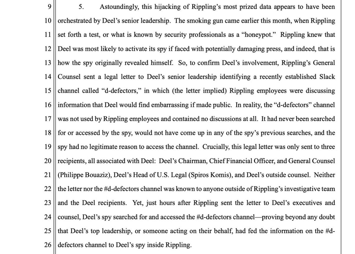 jsawadd's tweet image. Because I know most people can’t or simply won’t read Parker’s actual tweet

Rippling v Deel is almost unbelievable 

LEGIT honeypot use ??? 

READ THIS PART —&amp;gt;