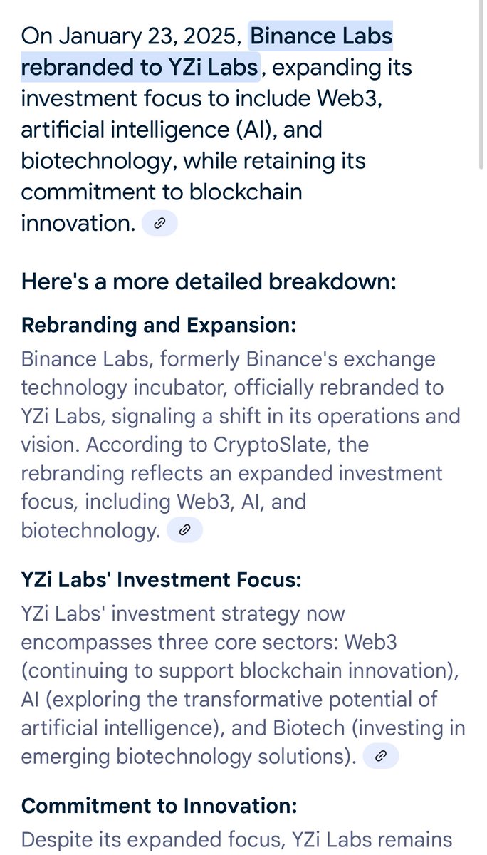 🚨For those of you who don’t know <a href="/yzilabs/">YZi Labs</a>  is Binance Labs. They rebranded from Binance labs to YZI Labs in Jan 2025

They just announced an investment in $Plume 

Binance chose $Plume as their RWA pick to back. At a marketcap of only $350M this is a steal.

Also, if you’ve been