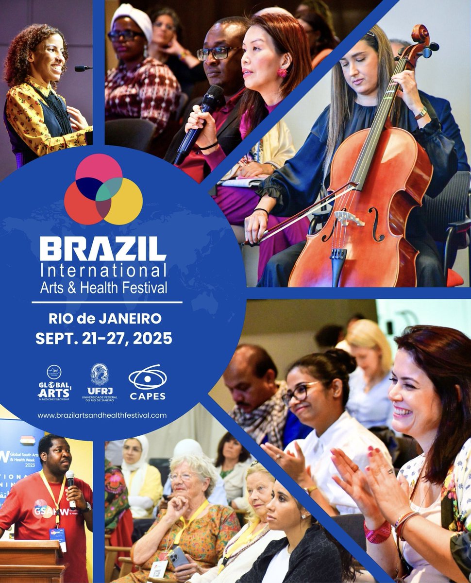 Join us for the third edition of the Global South Arts and International Convening :  BRAZIL INTERNATIONAL ARTS  HEALTH FESTIVAL. Rio de Janeiro , Sept 21-27, 2025 
Submit applications for proposals
Deadline: April 10, 
Kindly click on the link below
brazilartsandhealthfestival.com/apply-now/