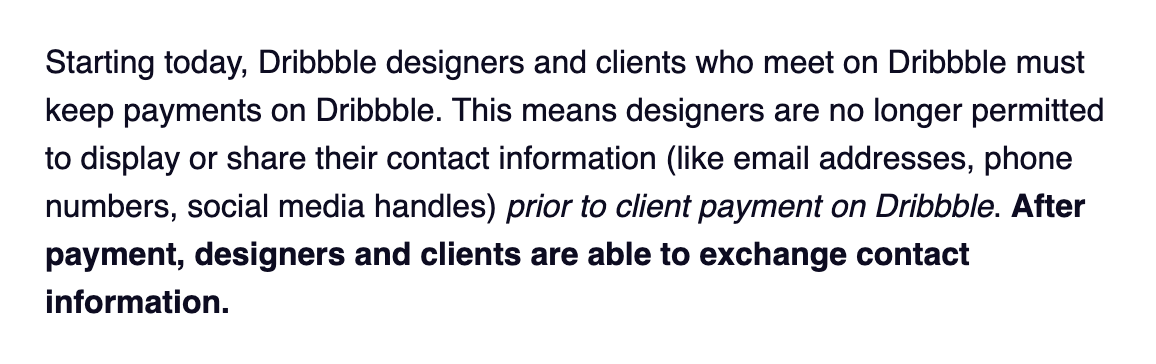 Yo fellow designers check out the new terms of service from @Dribbble