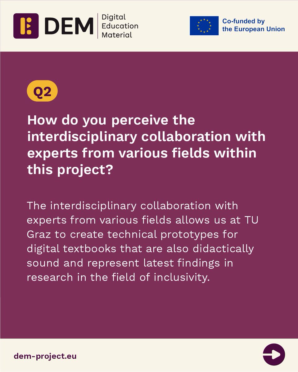 dem_erasmus's tweet photo. Meet the Partners of the DEM Project!🎓
Our partners are sharing their expectations for the DEM Project in a special testimonial series! 📢 Each partner answers three key questions.
#DEMProject #design4all #DigitalEducation #ErasmusPlus #Innovation #EducationForAll #Anefore https://t.co/zvaPM0BFMP