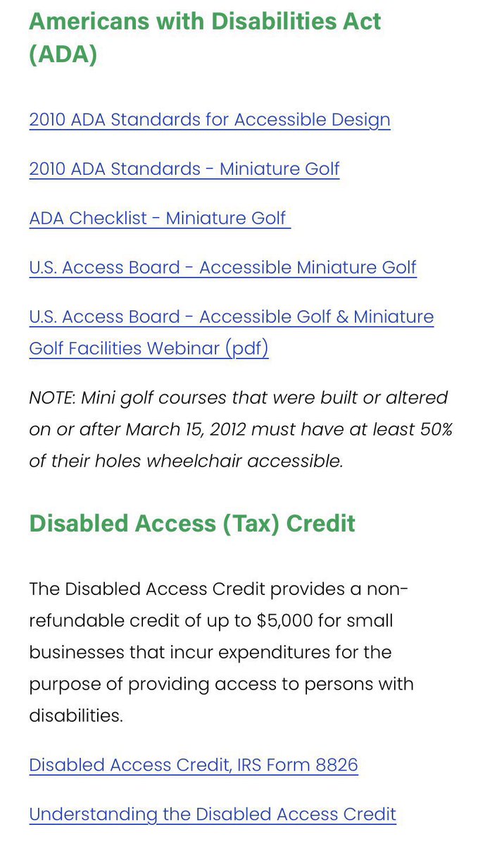 AccessMiniGolf's tweet photo. Happy #MiniGolfMonday!
Are you looking for information about how to improve the accessibility of your mini golf course?
We’ve got that and more on the “Accessibility” page of our website.
#AccessMiniGolf ♿️⛳️
https://t.co/1vL86Xhsio https://t.co/RCkAsttR4L