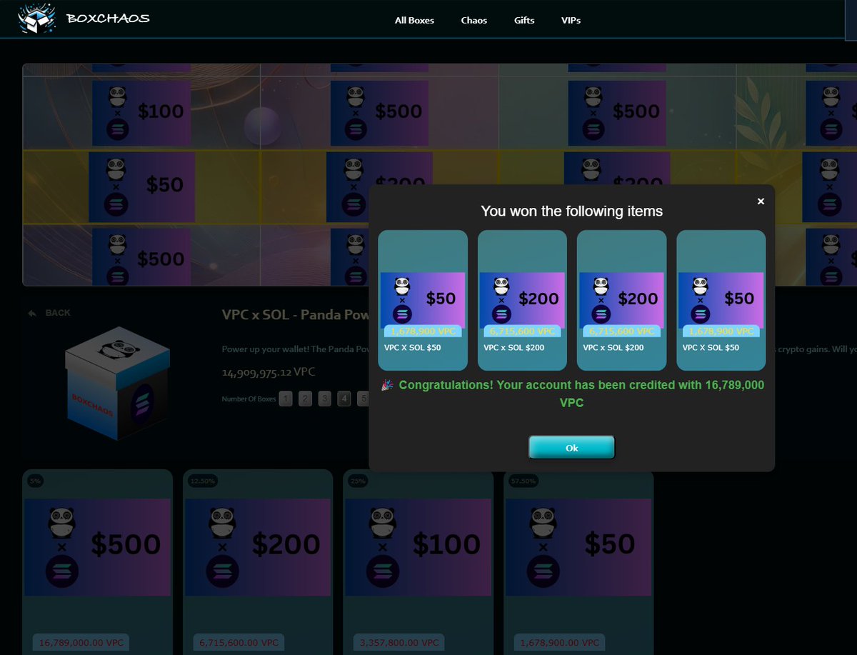 MomyM147's tweet photo. Massive W! ๐๐ฐ
BoxChaos just blessed me with 16,789,000 VPC! ๐ค Whoโs feeling lucky today? #CryptoRewards
#Boxchaos #VPC #Crypto #BlindBox #CryptoRewards https://t.co/cU8U97Z8HZ
