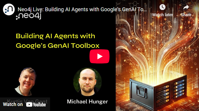 ICYMI 🤖 What if your AI agent could reason, plan &amp; act—not just retrieve data? This blog/video shows how to build agentic AI apps with Google’s Gen AI Toolbox + @Neo4j! 🚀👇

🔗 lnkd.in/eBZVvEGB

#AI #GenAI #KnowledgeGraphs #Neo4j #GoogleAI #GraphRAG