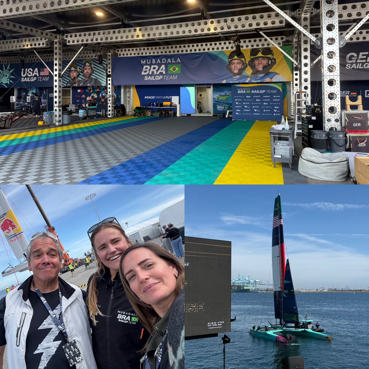 EugenioCingolan's tweet photo. Thank you Kahena Kunze (Double Olympic 🥇medalist and world champion) and @SailGPBRA 🇧🇷 for inviting Ana @AnaIribarren10 and I to watch this great event and get to know the teams base @worldsailing @SailGP #WomenInSailing #WomenInSports #PoweredbyWind #Zeroemissions https://t.co/LATmuGyVPE