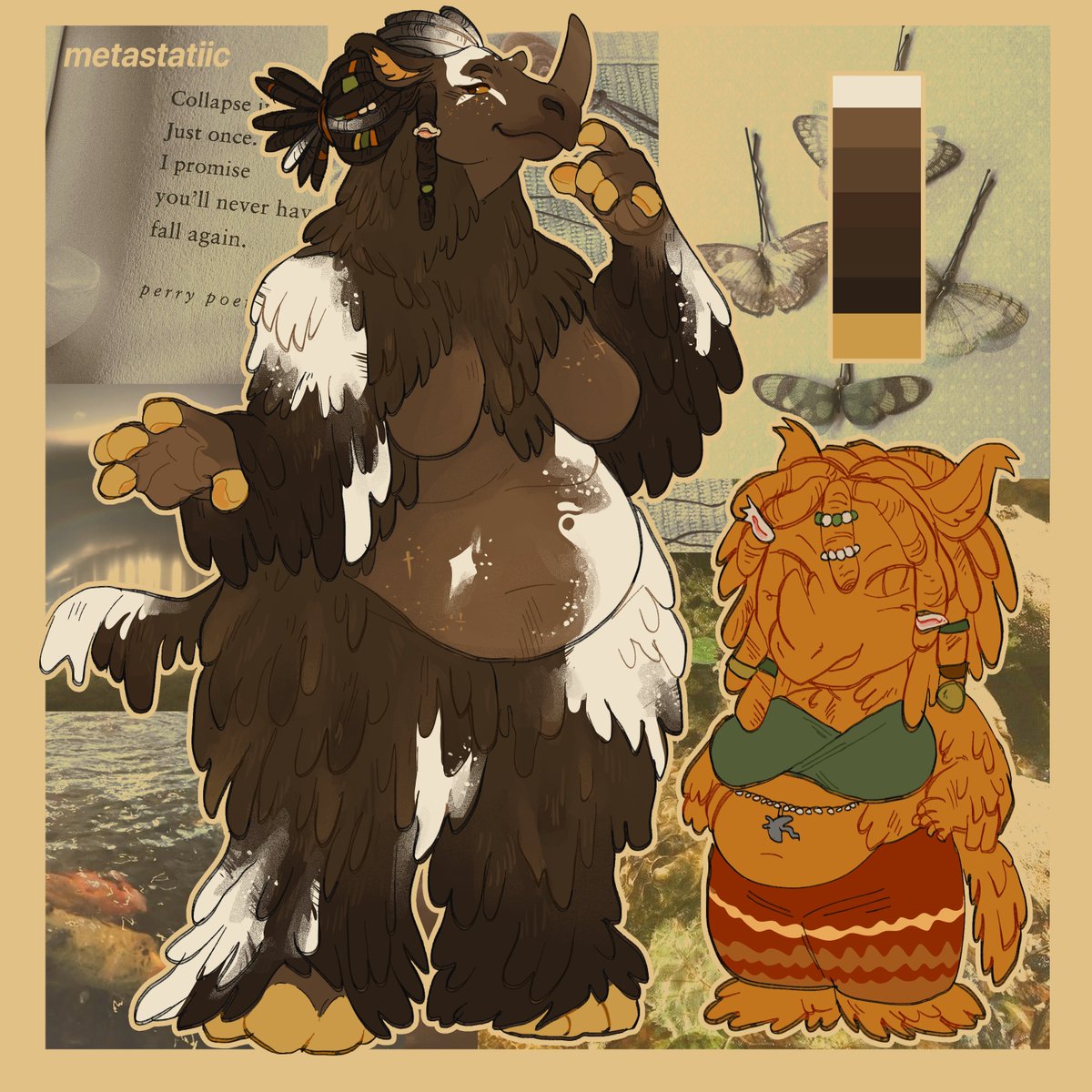 corded wooly rhino lady :3🐚💚🍊