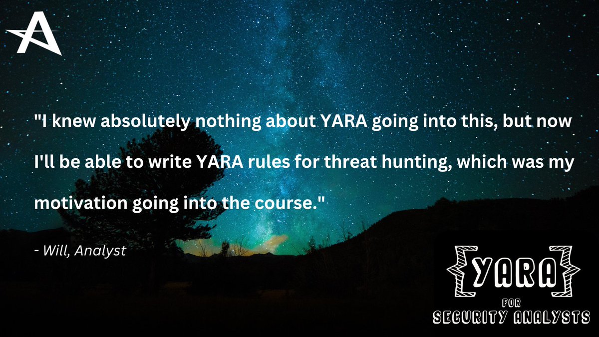 Learn to use YARA to detect malware, triage compromised systems, and perform threat intelligence research. networkdefense.co/courses/yara/