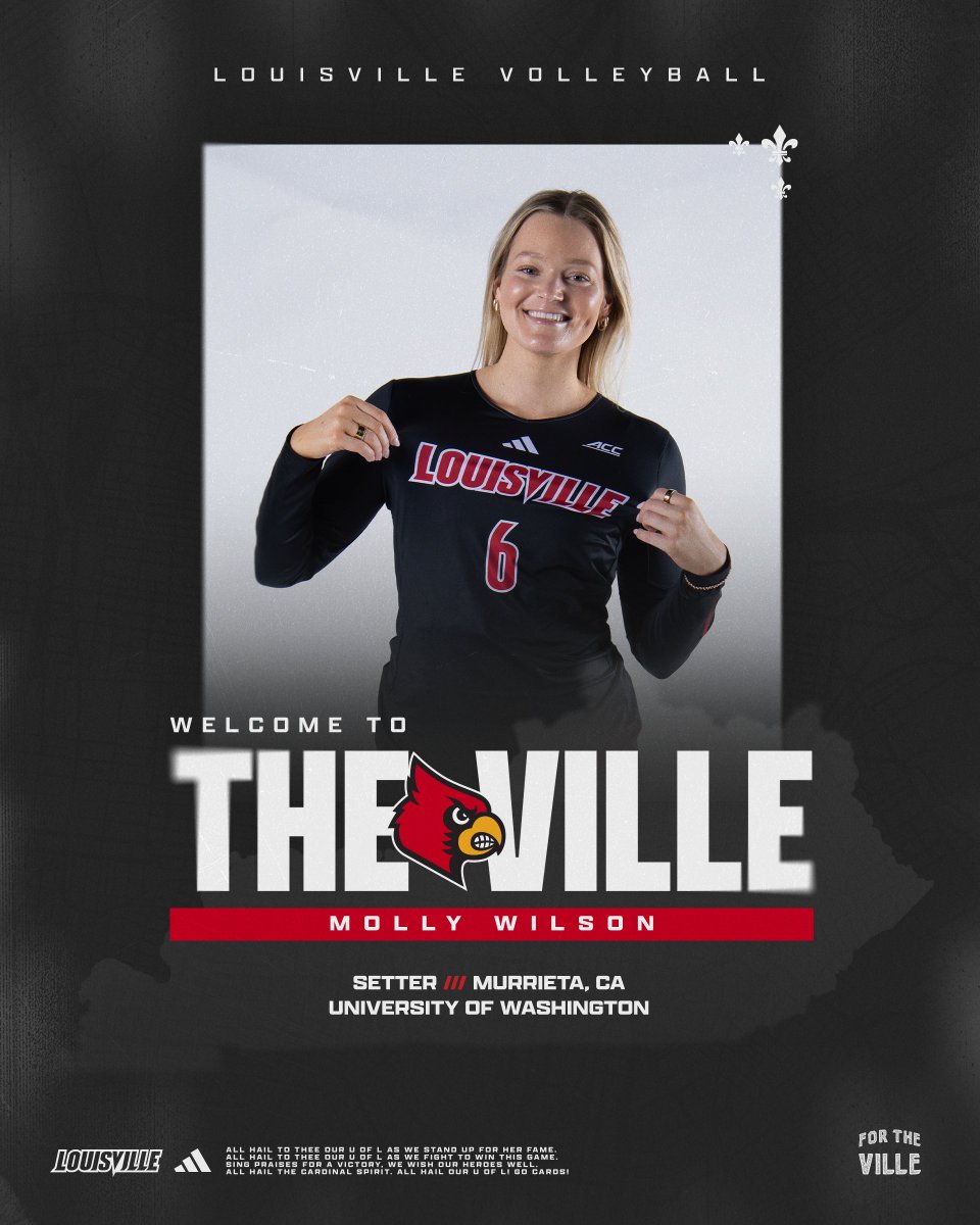 Louisville Volleyball (@louisvillevb) on Twitter photo Adding an experienced setter to the rotation ➕
Excited to officially welcome <a href="/mollyraewilson/">Molly Rae Wilson</a> to The Ville!
Details: uofl.me/4hEX0nm
#GoCards Adding an experienced setter to the rotation ➕
Excited to officially welcome <a href="/mollyraewilson/">Molly Rae Wilson</a> to The Ville!
Details: uofl.me/4hEX0nm
#GoCards