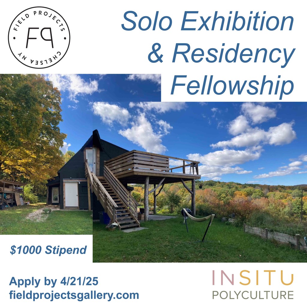 FieldProjects's tweet photo. Solo Show &amp; Residency Fellowship!⁠
⁠
This opportunity includes;⁠
⁠
+ Up to a 4 week residency in Southern Vermont at In Situ Polyculture Commons⁠
⁠
+ 5 week solo exhibition at Field Projects Gallery (Chelsea NYC)⁠
⁠
+ $1000 stipend⁠
⁠

https://t.co/lHxRriSfcX  https://t.co/plpVwkuYTz