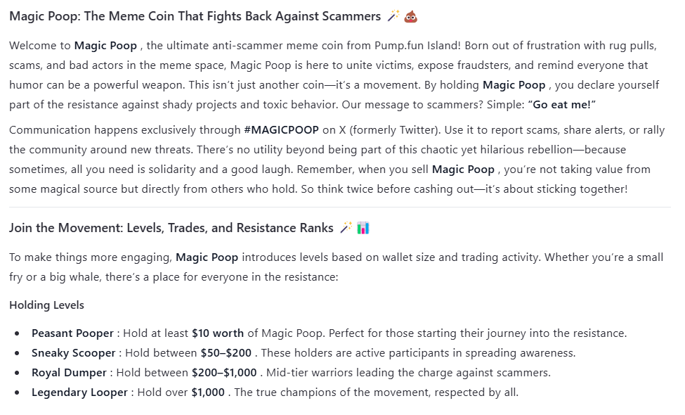 NGordopaw's tweet image. The final coin to complete the 3 only memes from Pump.fun island it seams confusing for now it takes time.

GordoPaw ($GPAW) - pump.fun/coin/64xwu3jVe…

Fat Quincy ($FTQU) - pump.fun/coin/DQi6XJpf3…

Magic Poop ($MPOOP) - pump.fun/coin/BZhPqr89w…