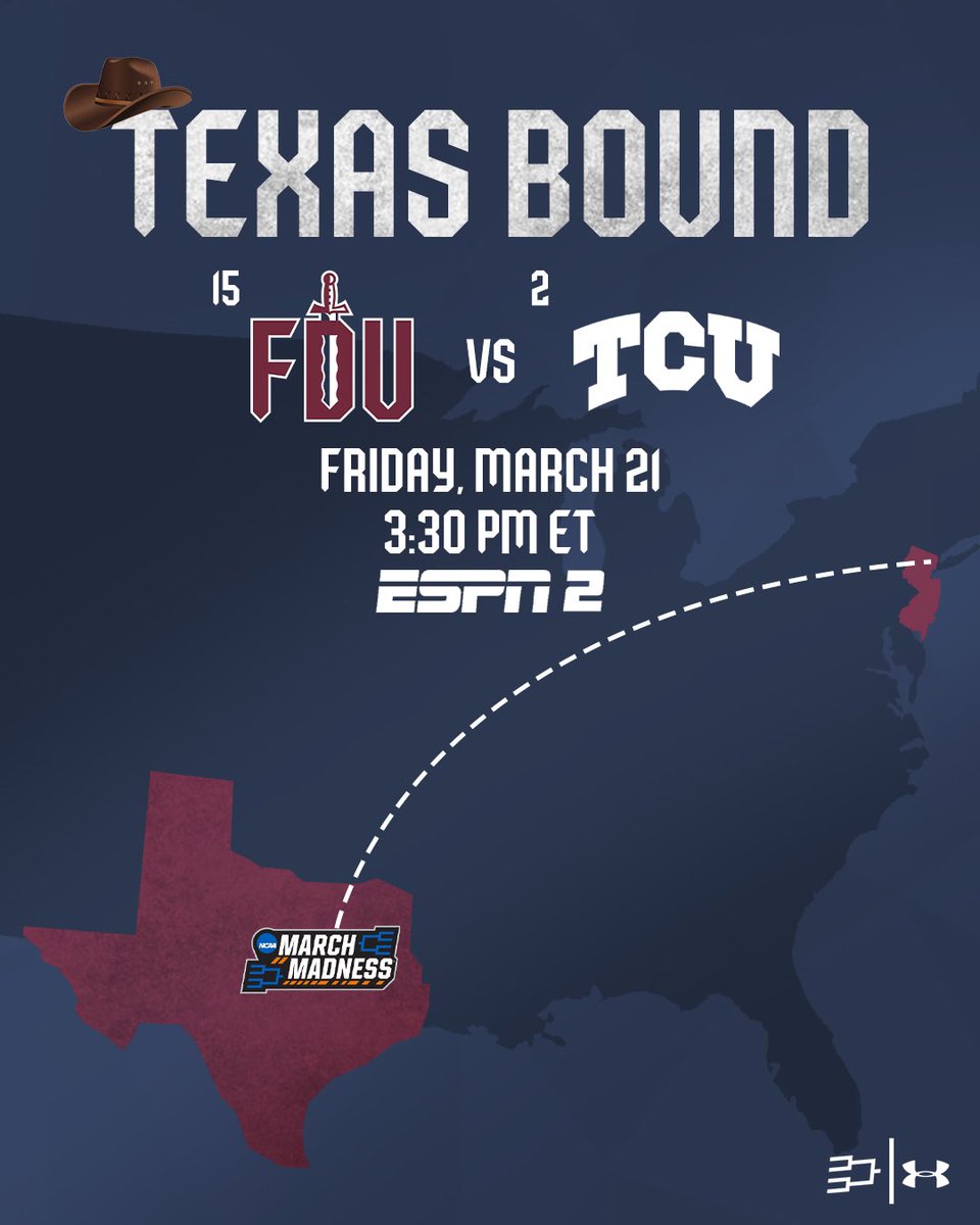 FDU Women's Basketball (@fduknightswbb) on Twitter photo TEXAS BOUND.
Match-up information is here for FDU’s first ever <a href="/MarchMadnessWBB/">NCAA March Madness</a> appearance.
📺ESPN2
⏰3:30 P.M. EST
🗓️Friday, March 21
#uKNIGHTED | #NothingMadAboutIt TEXAS BOUND.
Match-up information is here for FDU’s first ever <a href="/MarchMadnessWBB/">NCAA March Madness</a> appearance.
📺ESPN2
⏰3:30 P.M. EST
🗓️Friday, March 21
#uKNIGHTED | #NothingMadAboutIt