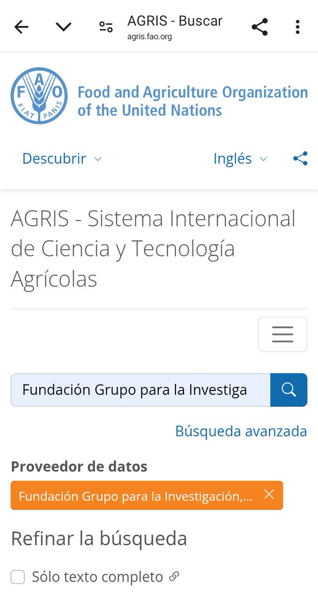 #17marzo 2025. La Fundación Grupo para la Investigación, Formación Transdisciplinar <a href="/FundacionGifet/">Fundación GIFET</a> ha sido incluida en AGRIS - International System for Agricultural Science and Technology de la FAO, como proveedor de contenido. ¡Enhorabuena por nuestra institución editora!