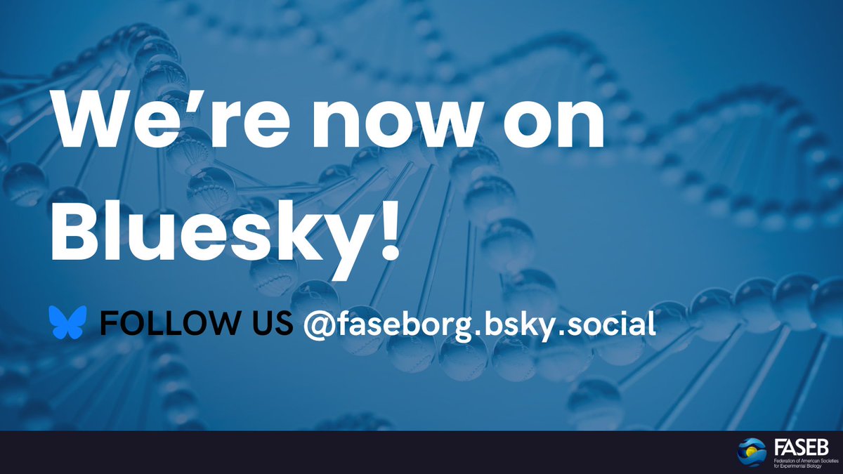 FASEBorg's tweet image. 📢 FASEB is now on #Bluesky!✨ As we continue to advance health & well-being through research & education in the biomedical sciences, we're excited to bring our mission of collaborative advocacy & support for our member societies to Bluesky! Follow us for the latest updates on…