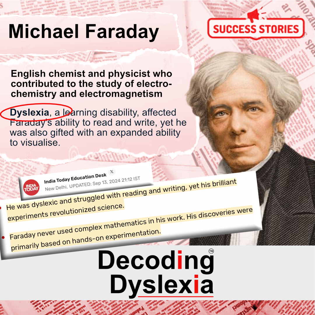 OfficiallyArfat's tweet image. Did you know that one of the finest scientists in history, Michael Faraday, has dyslexia? His revolutionary discoveries in electrochemistry and electromagnetic altered the course of history, despite his difficulties with reading and writing!

#MichaelFaraday  #DecodingDyslexia