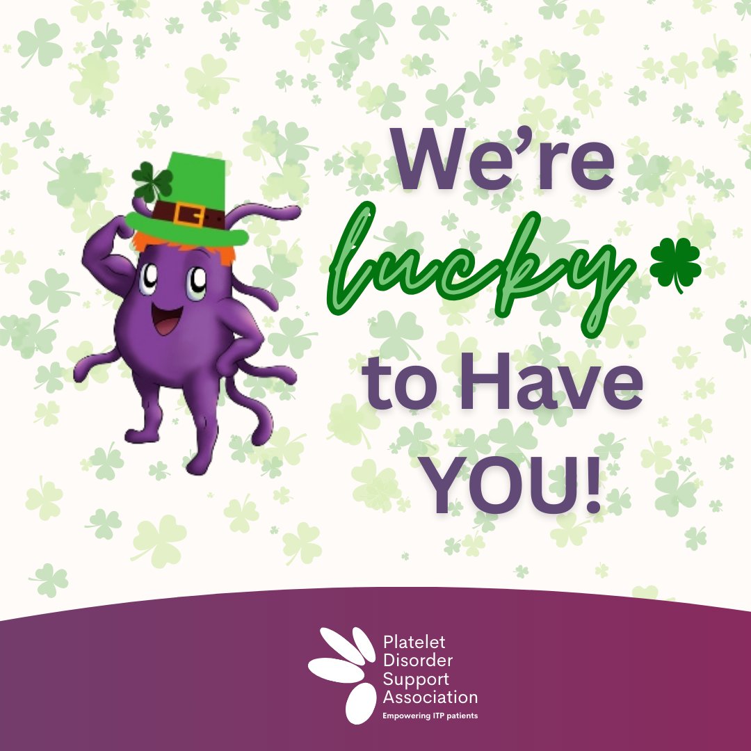 PDSA_ITP's tweet image. 🌈Leprechauns have gold, but we have something better—our ITP community! What’s your favorite way to support others? Please share in the comments! 🍀💛
Looking to get involved? Visit our Support Resources at pdsa.org/patients-careg… #ITP #GoldenHeartsOfITP #LuckAndSupportForITP