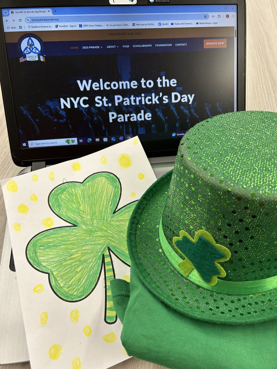 MUHawksfan's tweet photo. Students completed a fun research assignment where they learned the history and traditions of St. Patrick’s Day. This year’s NYC St. Patrick’s Day parade livestream was amazing. Happy St. Patrick’s Day to everyone! #MUSOE #MUEdD https://t.co/CzFS32OG8Y