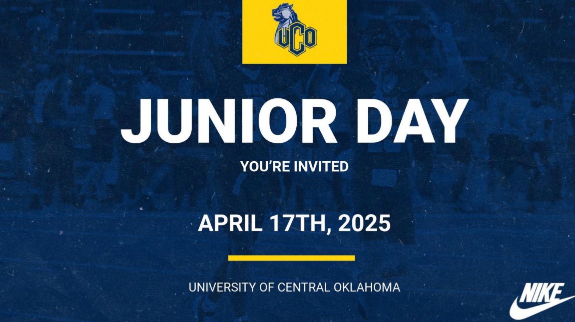 thank you <a href="/Coach_TPearson/">Thomas Pearson</a> for the junior day invite
<a href="/ucobronchofb/">UCO Football</a>