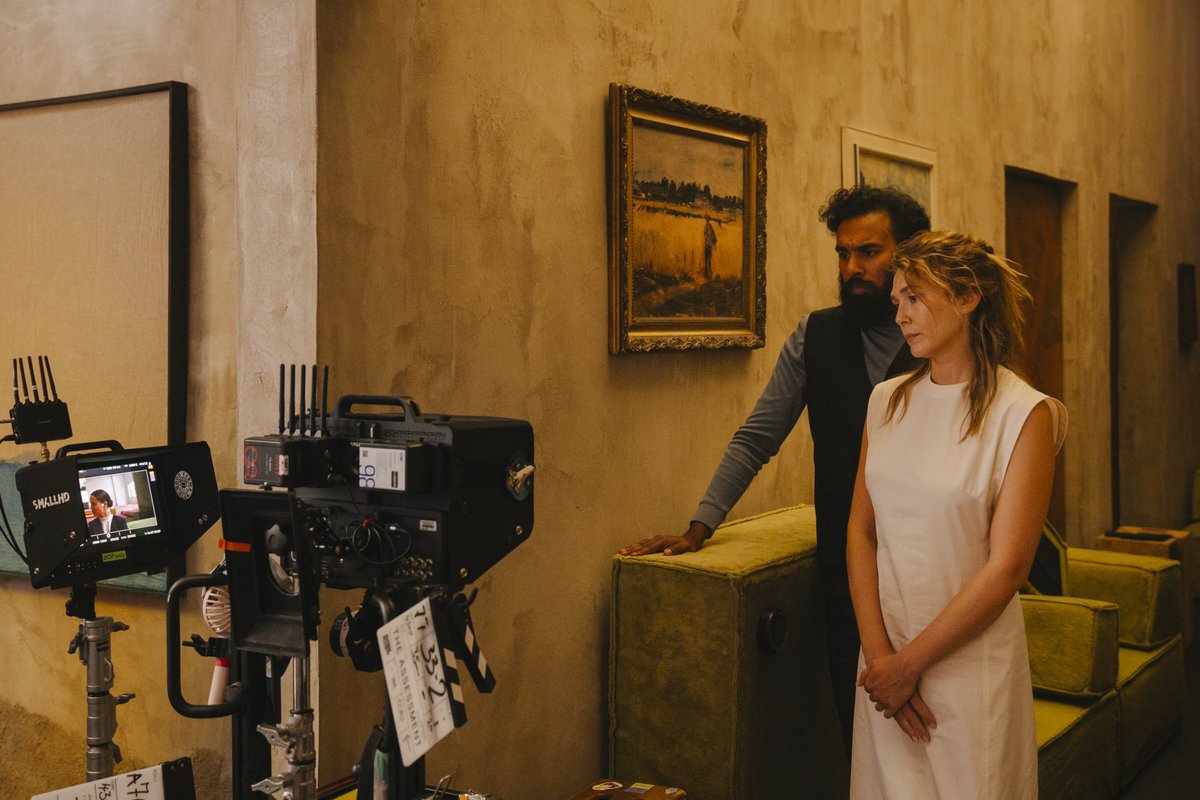 Elizabeth Olsen and Himesh Patel on the set of THE ASSESSMENT. Only in theaters this Friday.
