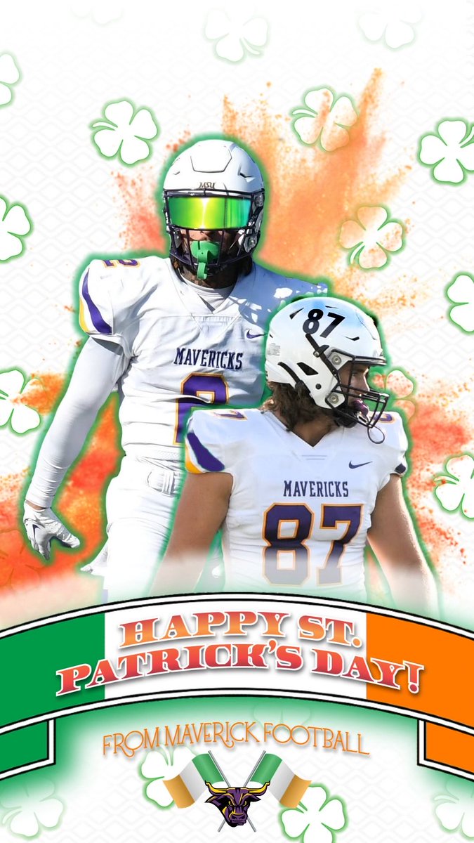 Happy St Patrick’s Day from Maverick Football! 🍀☘️🤘🏽😈#HornsUp