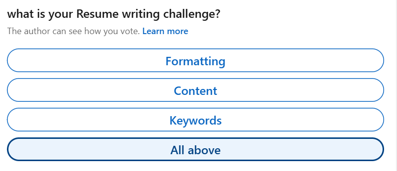 Whether it’s formatting, content, or keywords, vote in our poll &amp; let’s fix it together.

📊 Vote now: bit.ly/4iSOnql

✅ Free quick resume clinic for the first 10 requests! 📩 Send your resume to info@torchpoint.org  
  #resumetips #CareerGrowth