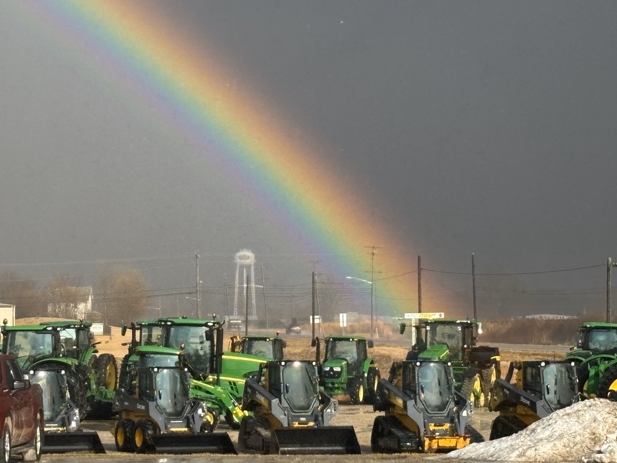 Sometimes there is a pot of gold at the end of the rainbow, but if you're really lucky, there is a John Deere tractor! Happy St. Patrick's Day!🍀🚜