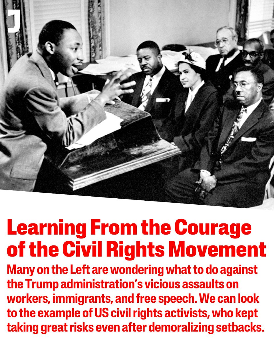 Civil rights activists in the Jim Crow South scored major victories in the face of violence and after discouraging losses.

Those fighting to defend civil liberties today could do worse than to look to their example: jacobin.com/2025/03/civil-…